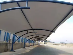 Waterproof PVC Car Parking Shed - White, Mild Steel Pole , Durable Design With Steel Wall Materials