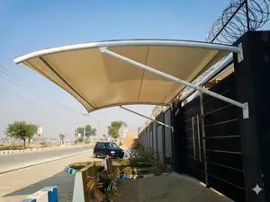Waterproof Pvc Car Parking Shed - White, Mild Steel Pole , Durable Design With Steel Wall Materials
