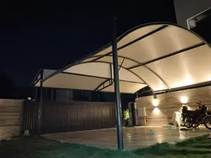 Waterproof Pvc Car Parking Shed - White, Mild Steel Pole , Durable Design With Steel Wall Materials