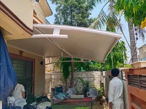 Waterproof PVC Car Parking Shed - White, Mild Steel Pole , Durable Design With Steel Wall Materials