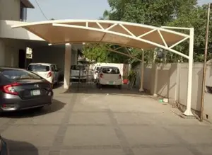 Waterproof Pvc Car Parking Shed - White, Mild Steel Pole , Durable Design With Steel Wall Materials