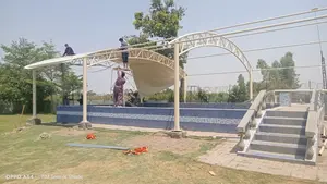 Waterproof Pvc Car Parking Shed - White, Mild Steel Pole , Durable Design With Steel Wall Materials