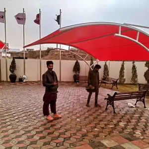 Waterproof Pvc Car Parking Shed - White, Mild Steel Pole , Durable Design With Steel Wall Materials