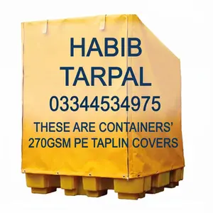 Custom Size Container Cover Tarpaulin P.E Heavy Duty Waterproof Fabric for Shipping and Industrial Use.
