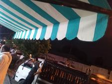 Canvas Tarpal ,Strips design, 100% Waterproof+ Heat-resistance,With loops and rings on all sides with every 3 feet distance,Used for sunshade and other outdoor activities.Without frame.