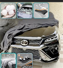 Anti-Hail Heavy-Duty Car cover with thick foam 3 layer 12mm thickness inside,100% waterproof+heat-resistance korean parachute out side layer & soft fabric layer inside to prevent car from scratches.