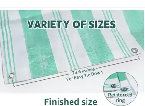 Imported, Green/White Premium,Highy Quality PVC Tarpal,100% Waterproof, Heat-Resistant, Tear-Resistance, UV-Stabilised, Heavy-Duty, Durable, Used for Sunshade & Other outdoor activities.