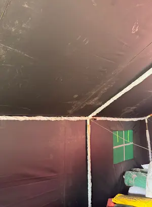 PVC 550 GSM-Frame Tarpaulin tent,Size 15'x25' Galvanised Steel Modular Pipes,Relief Camps Storage & Events.