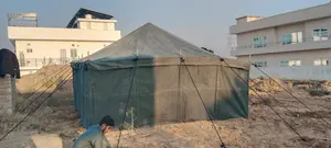 Military Canvas Tent 100% waterproof Made of light weight 100% Cotton Canvas Fabric. Cabin Tent is commonly used for outdoor camping. Its perfect for 9-10 Person.
