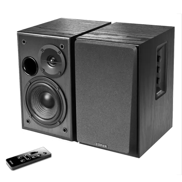 Edifier R1580MB – Active Bookshelf Speakers 2.0 with Bluetooth, Optical/RCA Inputs, Remote Control, Classic Wood Finish