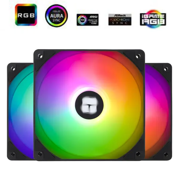 Thermalright TL-C12C-S X3 CPU Fan 120mm ARGB Case Cooler Fan, 4pin PWM Silent Computer with S-FDB Bearing Included, up to 1550RPM Cooling Fan (3 Quantities)
