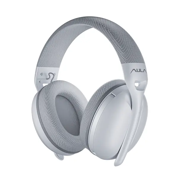 Aula S6 Wireless Gaming Headset - Tri-Mode (2.4G/Wired/BT), 40mm Drivers (White)