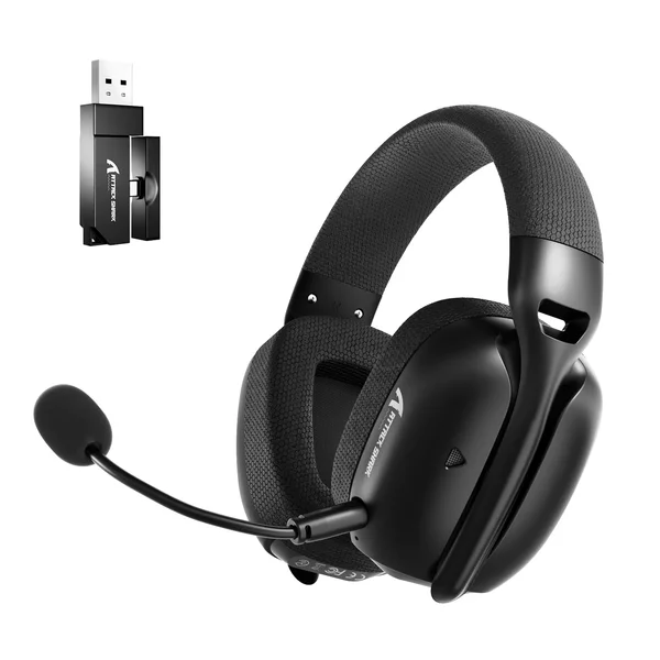 ATTACK SHARK L80PRO Wireless Gaming Headset, Tri-Mode 2.4GHz Bluetooth Wired, Dual Microphone, 40mm Drivers, Black