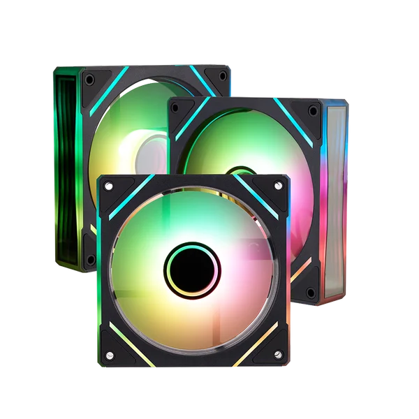 1st Player FC7 ARGB 120mm Case Fan, Black, Pack of 3