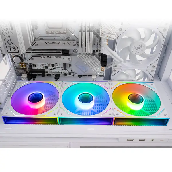 Thermalright TL M12QRW-S 120mm ARGB PWM White Case Fan Kit (3-Pack)