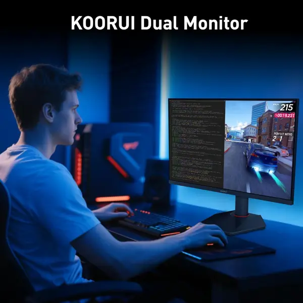 KOORUI G2741L 27" Dual Mode 4K 160Hz / FHD 320Hz 1ms, 100% sRGB | 1.07B colors | IPS Panel | HDR400 | (DIC), Adaptive Sync | 2x HDMI 2.1 / 1x DP 1.4 Gaming Monitor