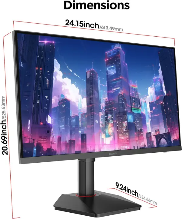 KOORUI Gaming Monitor, 27" Fast IPS Computer Monitor, 320Hz QHD HDR400 Display, PIP/PBP Mode 1ms PC Screen, 98% DCI-P3 Color Gamut, Adaptive Sync, VESA Mountable, HDMI 2.0, DP 1.4, G2721E