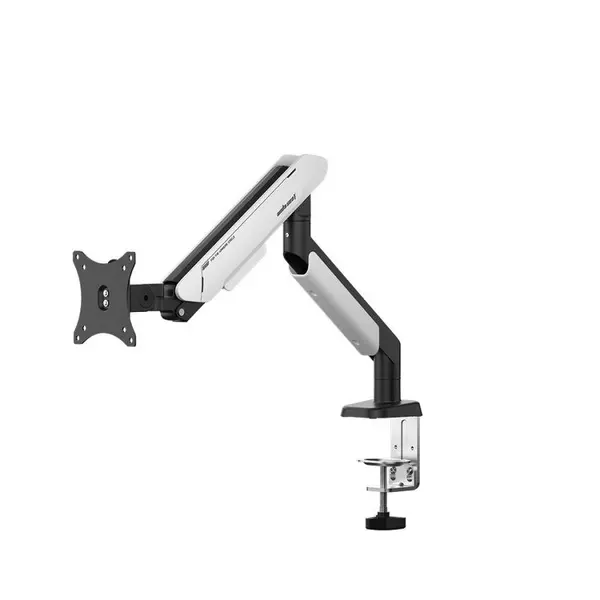 Anda Seat Stealth Pro II Single Monitor Arm (Silver & White) – Ergonomic Monitor Mount