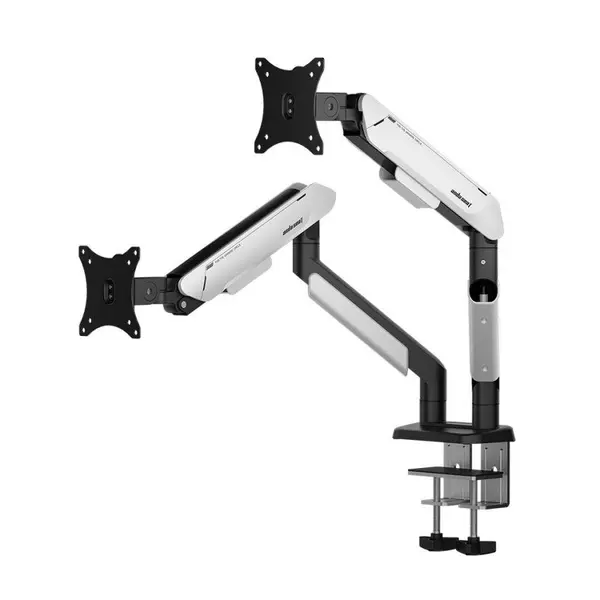 AndaSeat STEALTH II DUO (Black & White) Ergonomic Dual Monitor Arm