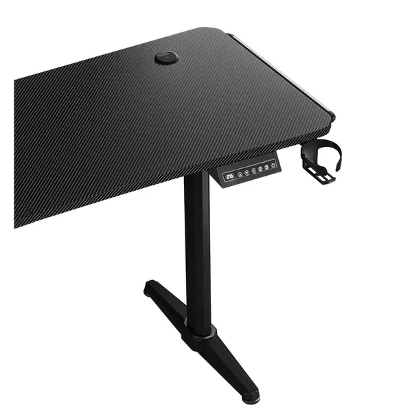 AndaSeat Terminator Adjustable Electric Gaming Desk – Carbon Fiber Texture Surface, RGB Lighting, Black