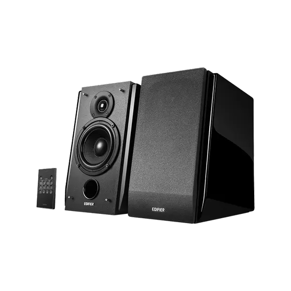 Edifier R1850DB – Active Bookshelf Speakers 2.0 Studio Monitor with Bluetooth 5.0, Optical, Coaxial, RCA Inputs, Subwoofer Output, Remote Control (Black)