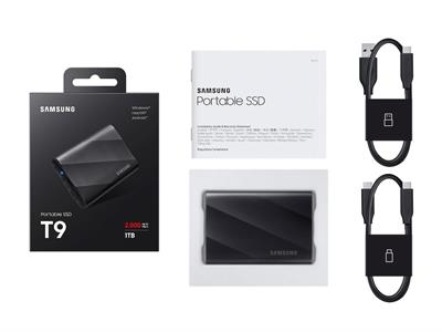 Samsung Portable SSD T9 USB 3.2 Gen2x2 2TB (Black)