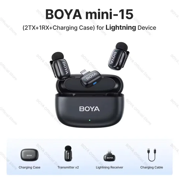 BOYA MINI 15 (FOR iOS ONLY) DUAL WIRELESS MICROPHONE