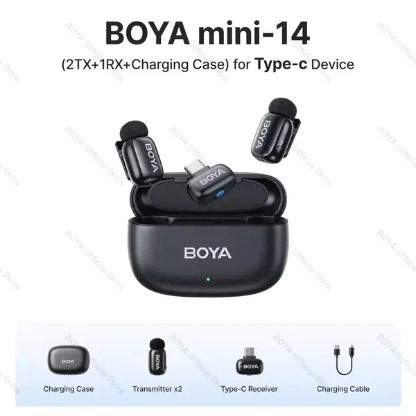 BOYA MINI 14 (FOR TYPE-C ONLY) DUAL WIRELESS MICROPHONE