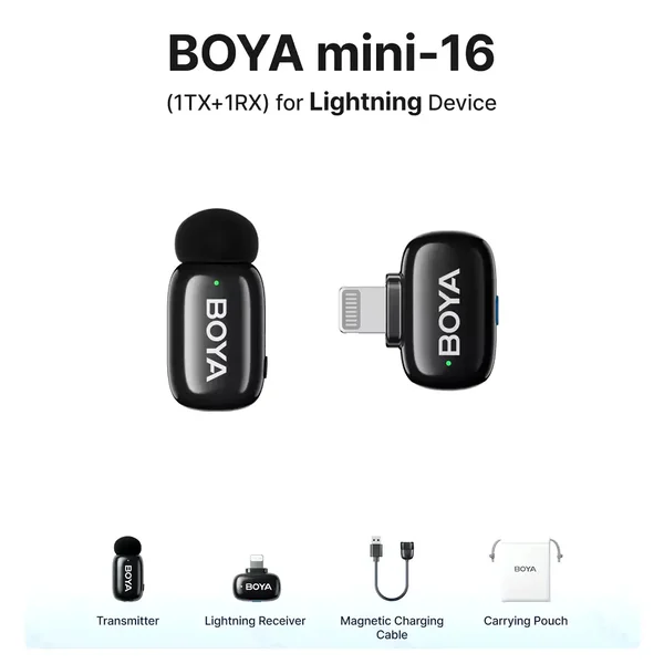 BOYA MINI 16 (FOR iOS ONLY) SINGLE WIRELESS MICROPHONE