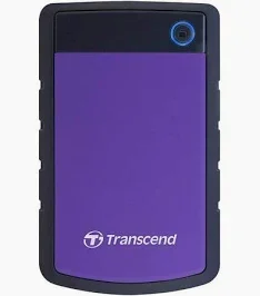 Transcend StoreJet 25H3B 4TB USB 3.1 Gen 1 Rugged Portable Hard Drive - Purple