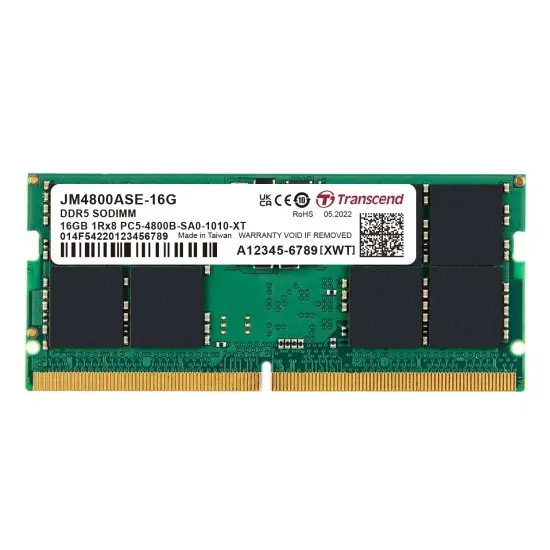 Transcend 16GB 4800MHz DDR5 Laptop RAM – High-Speed Memory Upgrade for Notebooks