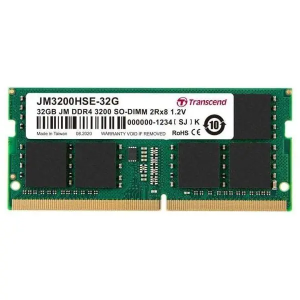 Transcend 32GB 3200MHz Laptop DDR4 RAM – High-Speed Memory Upgrade