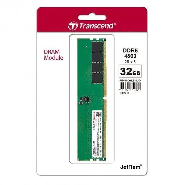 Transcend 32GB 4800MHz DDR5 Desktop RAM – High-Speed Memory for PCs
