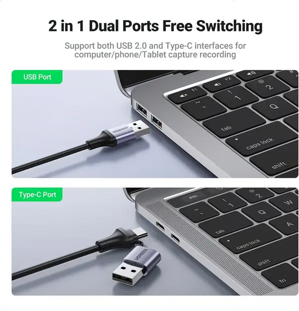 UGREEN 40189 Video Capture Card 4K HDMI, Video and Audio Recording for Gaming, Streaming, Teaching, Video Conference