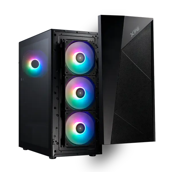 XPG LANDER 500 Mid Tower Gaming Case, 4 ARGB Fans Pre-Installed Black