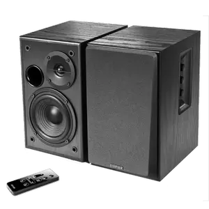 Edifier R1580MB – Active Bookshelf Speakers 2.0 with Bluetooth, Optical/RCA Inputs, Remote Control, Classic Wood Finish