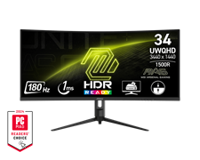 MSI  MAG 342CQR  E2 (VA Panel, Res: 3440 x 1440, 180Hz, 1ms MPRT, Adaptive - Sync ) Curved