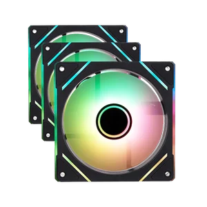 1st Player FC7 ARGB 120mm Case Fan, Black, Pack of 3