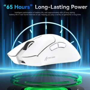 Attack Shark R1 Wireless Gaming Mouse, Tri-Mode Connection (2.4G/Wired/BT5.2), 55g Lightweight, 18K DPI Optical Sensor, HUYU 20 Million Key Life, Ergonomic Design, for PC/Laptop/Win/Mac 