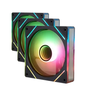 1st Player FC7 ARGB 120mm Case Fan, Black, Pack of 3