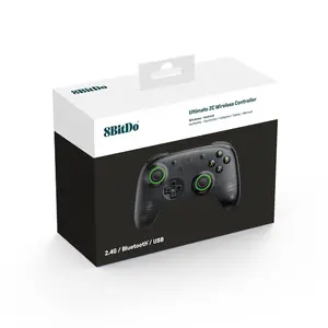 8BitDo Ultimate 2C Wireless Controller for Windows PC and Android, 1000Hz Polling Rate, Hall Effect Joysticks and Triggers, Remappable L4 and R4 Bumpers, Transparent Black