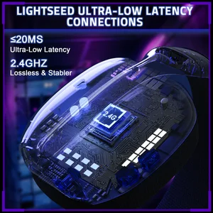 ATTACK SHARK L80PRO Wireless Gaming Headset, Tri-Mode 2.4GHz Bluetooth Wired, Dual Microphone, 40mm Drivers, Black