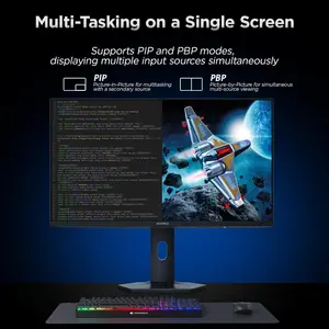 KOORUI S2741LM 27" Dual-mode: 4K 160Hz / FHD 320Hz 1ms IPS/ QD Mini LED, HDR 1400nits, 1ms, 99% sRGB, 99% Adobe RGB, 98% DCI-P3, Advanced Backlight, HDMI 2.1×2, DP 1.4, 90W USB-C hub Height adjustable Gaming Monitor