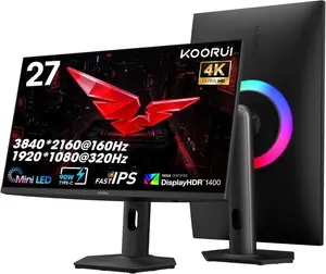 KOORUI S2741LM 27" Dual-mode: 4K 160Hz / FHD 320Hz 1ms IPS/ QD Mini LED, HDR 1400nits, 1ms, 99% sRGB, 99% Adobe RGB, 98% DCI-P3, Advanced Backlight, HDMI 2.1×2, DP 1.4, 90W USB-C hub Height adjustable Gaming Monitor