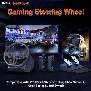 PXN V900 Gen2 PC Racing Wheel, Universal Usb Car Sim 270/900 Degree Race Steering Wheel with Pedals for PC, PS3, PS4, Xbox One, Xbox Series X/S, Switch