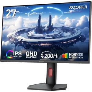 KOORUI S2721PM 27" QHD Mini LED Gaming Monitor – 200Hz, 1ms IPS, HDR1000, Height Adjustable