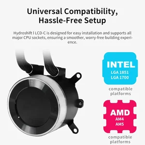 Lian Li Hydroshift II 360 CL RGB Liquid CPU Cooler - 360mm AIO, 3X 120 RGB Fans, 2.1” IPS LCD Screen, 3 Control Mode, Flexible Tubes Clamp 