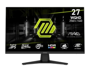 MSI MAG 274QF X24 27-inch 2560 x 1440 (QHD) Gaming Monitor, 240Hz, AMD FreeSync Premium, HDMI, DisplayPort, VESA, Tilt, Height Adjustable, Speaker, 0.05ms, Black