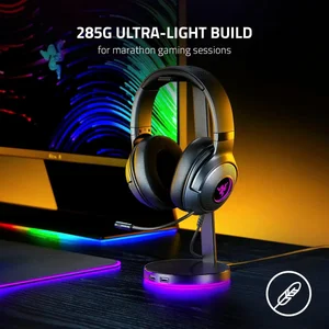 Razer Kraken V3 X Wired USB Gaming Headset: Lightweight Build, Triforce 40mm Drivers, HyperClear Cardioid Mic, Chroma RGB Lighting - Black (Brown Box)