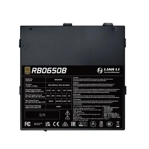 Lian Li RB 650W 80+ Bronze Non Modular Power Supply - ATX 3.1 PSU & PCIe 5.1 Compliant, Low-Noise Fan, Cable Management, 135mm Larger Fan, Active PFC Design - Black